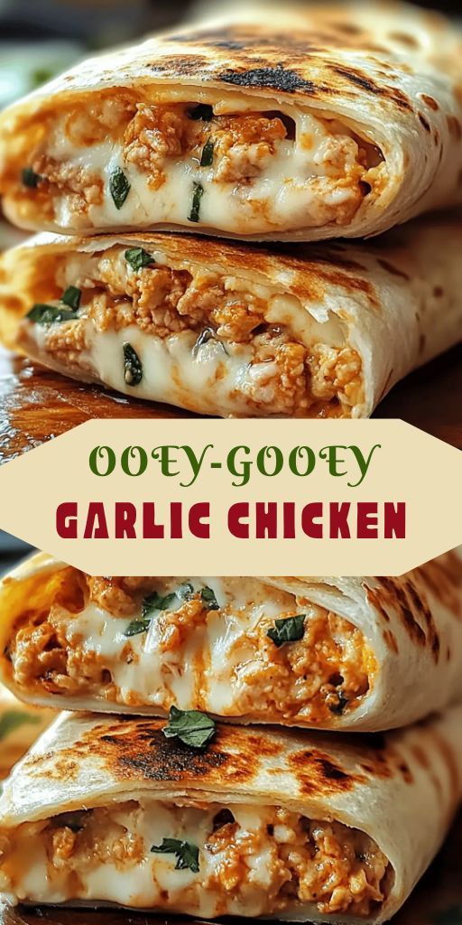 Ooey-Gooey Cheesy Garlic Chicken Wraps: Ultimate Comfort in Every Bite